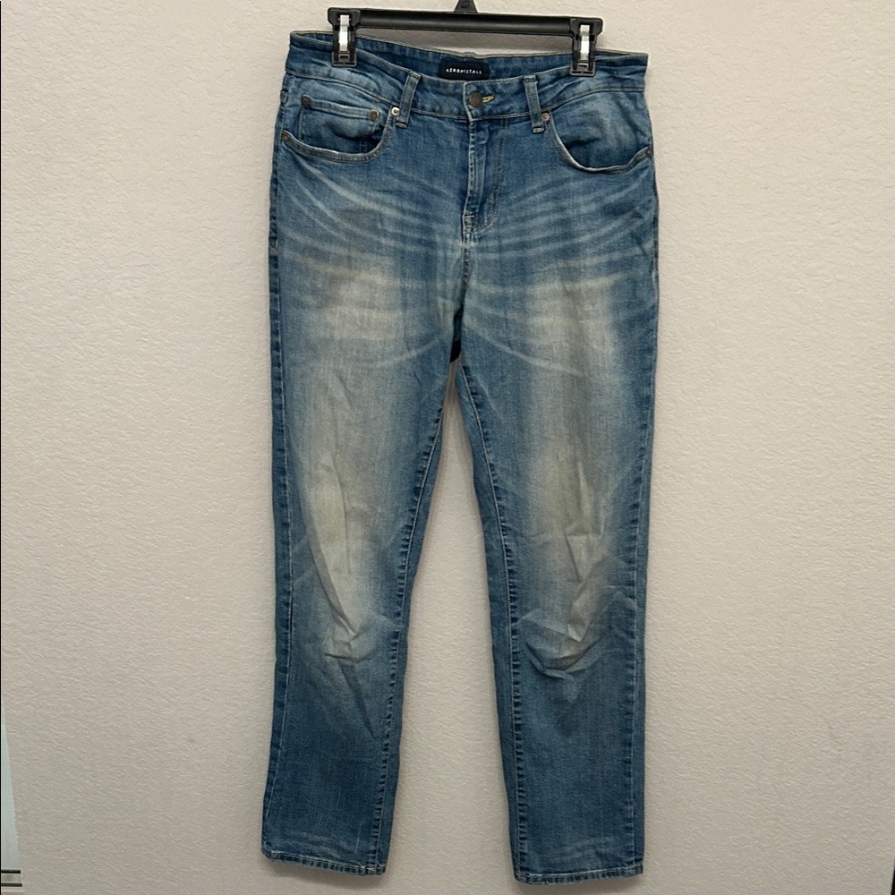 Aeropostale Men's Blue Straight Jeans